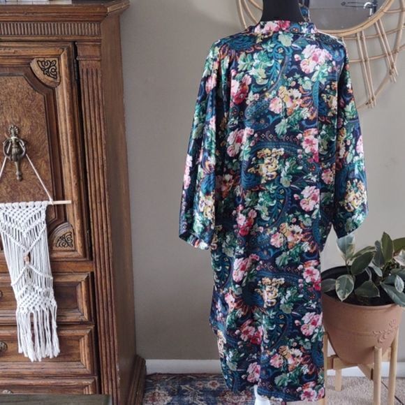 Victoria's Secret Gold Label‎ Blue/Green Paisley Vintage Robe OSFA - Picture 5 of 14
